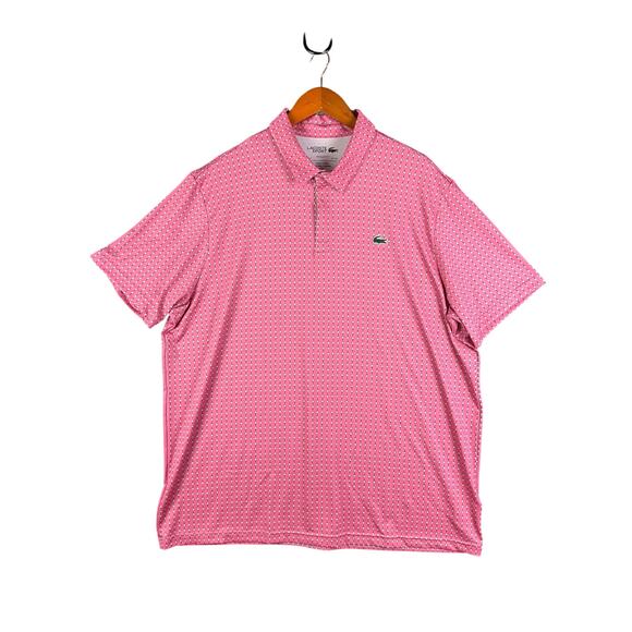Lacoste Sport AOP Regular Fit‎ Performance Golf Polo Shirt UV Protect Mens 3XL - Picture 1 of 9